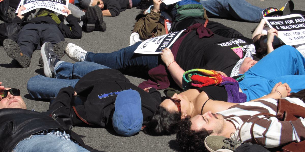 ACT UP marks 39th anniversary with NYC die-in at Palantir over Trump administration contracts