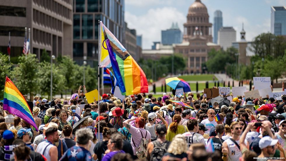 Protesters march in Texas.