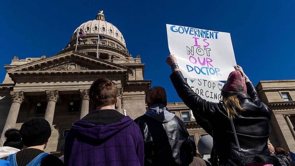 Protesters outside capital of Idaho