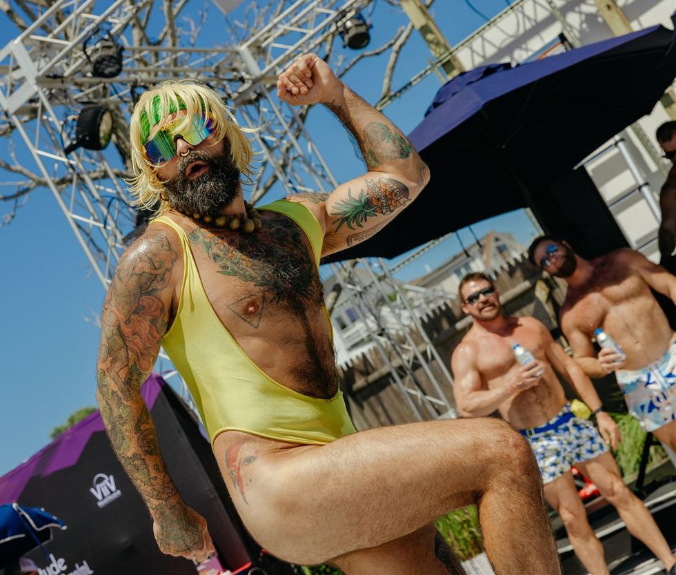 Provincetown Massachusetts bear week 2025 pool party guests