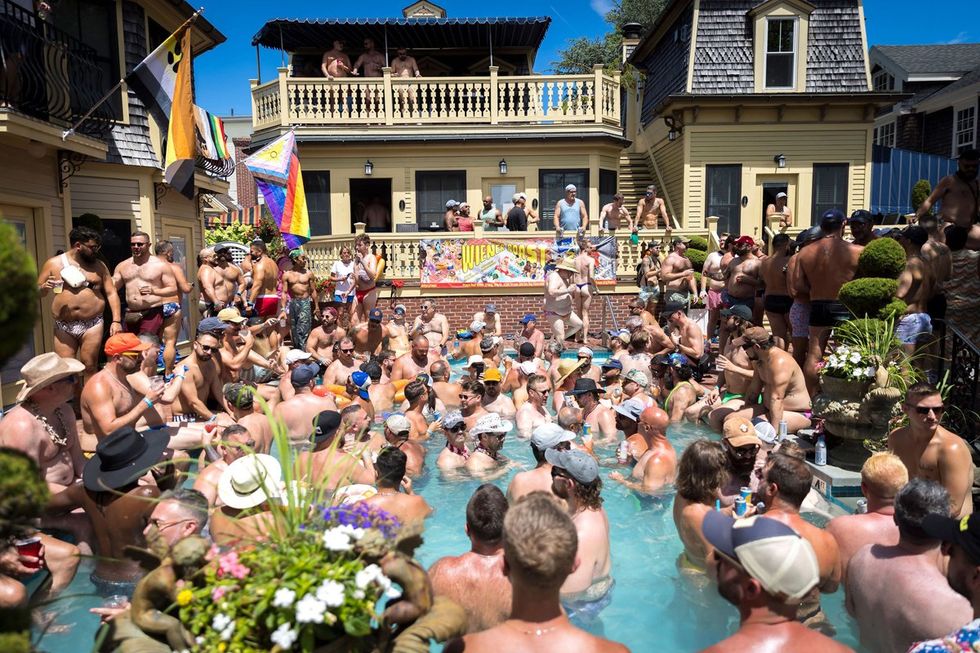 Provincetown Massachusetts bear week 2025 pool party guests