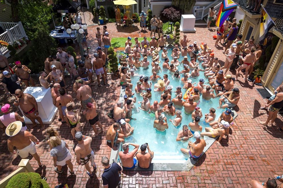 Provincetown Massachusetts bear week 2025 pool party guests