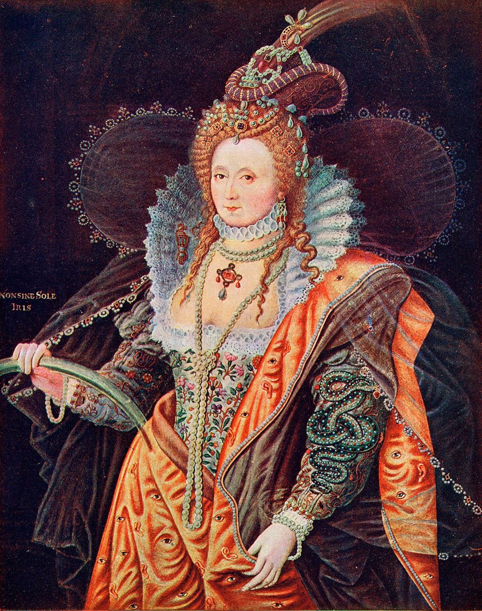 Queen of England Elizabeth I From the painting by Zucchero at Hatfield House circa 1800