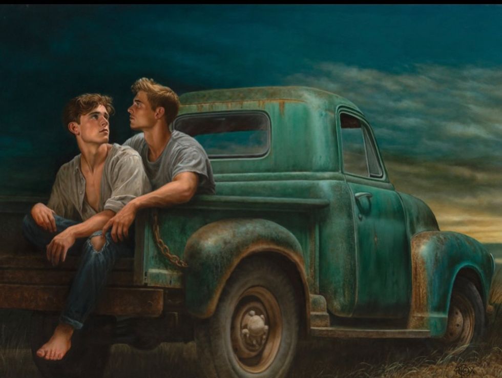 queer paintings by Richard Everett Fox showing at Oli Gallery celebrating 10 years since Obergfel V Hodges decision