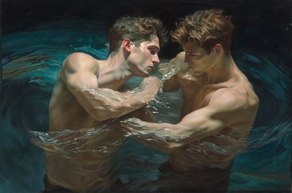 queer paintings by Richard Everett Fox showing at Oli Gallery celebrating 10 years since Obergfel V Hodges decision
