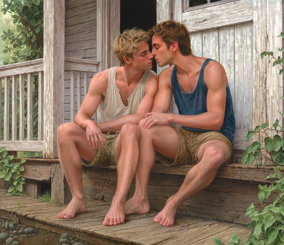 queer paintings by Richard Everett Fox showing at Oli Gallery celebrating 10 years since Obergfel V Hodges decision