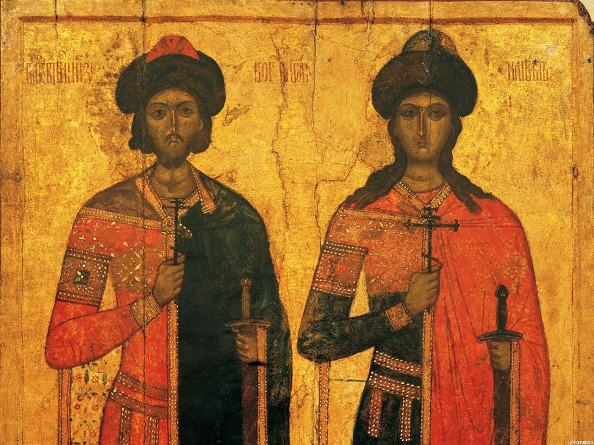 Русские святые мученики. Икона благоверных князей Бориса и Глеба.