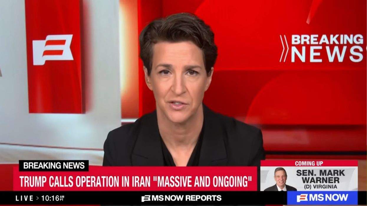 rachel maddow anchoring special coverage of iran strikes on ms now