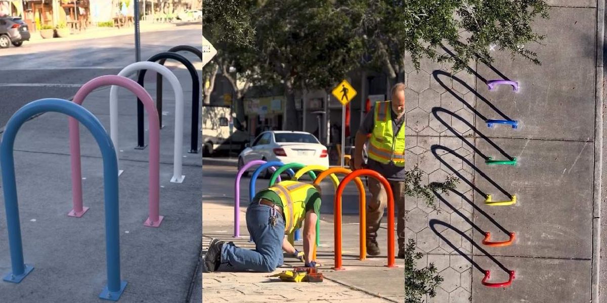 Florida city installs Pride bike racks after being forced to remove rainbow crosswalks