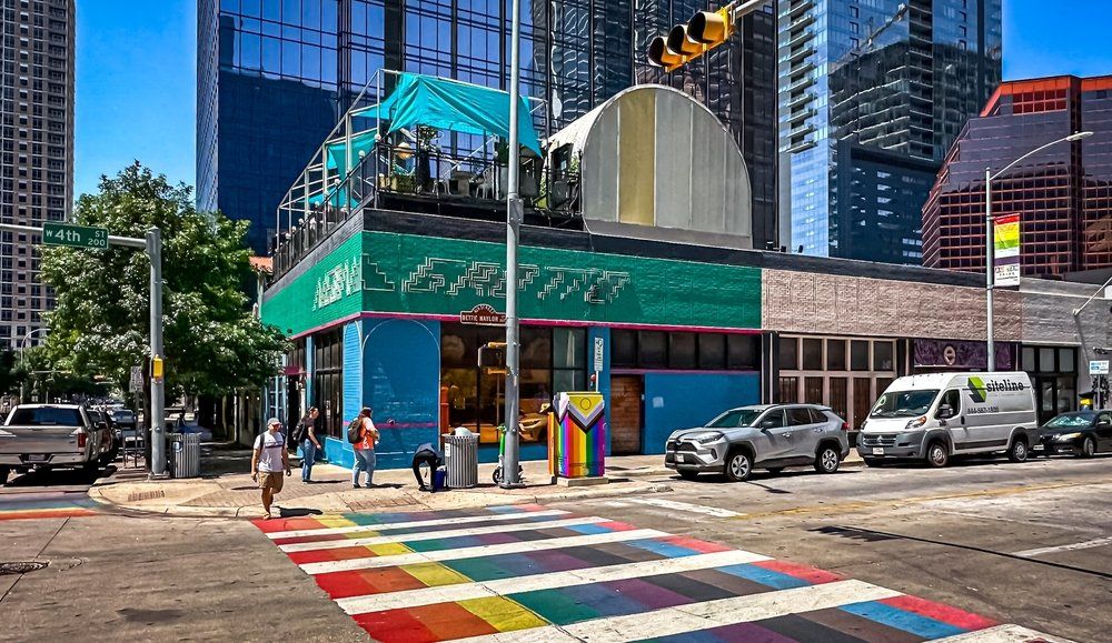 Rainbow crosswalk in Austin
