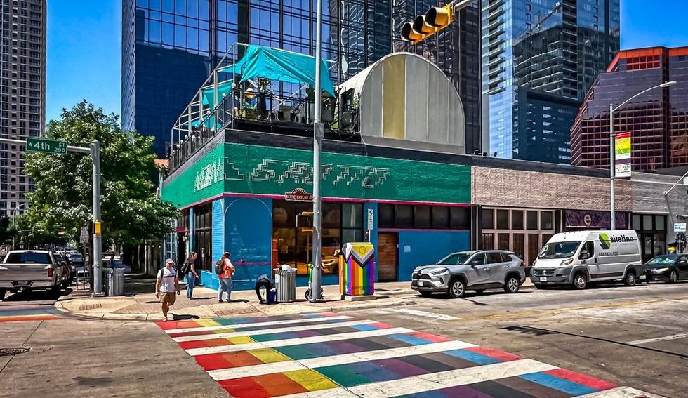 Rainbow crosswalk in Austin