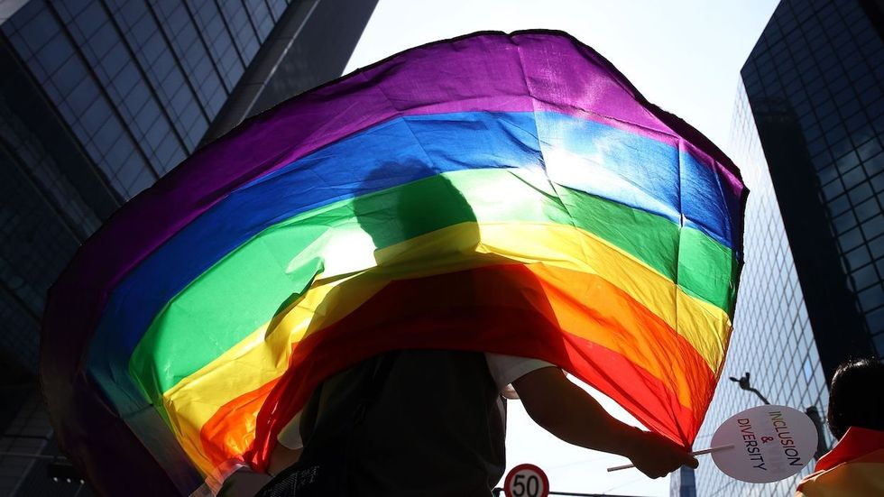 Rainbow flag at pride event in South Korea
