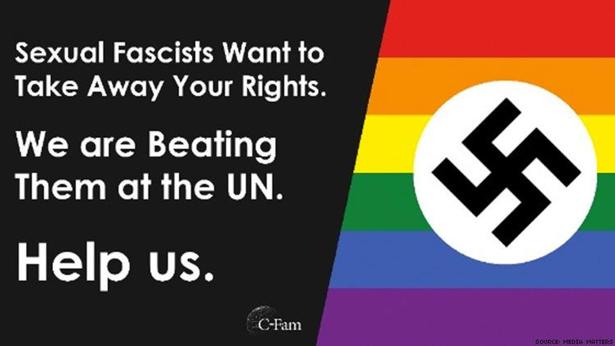 Rainbow flag with swastika