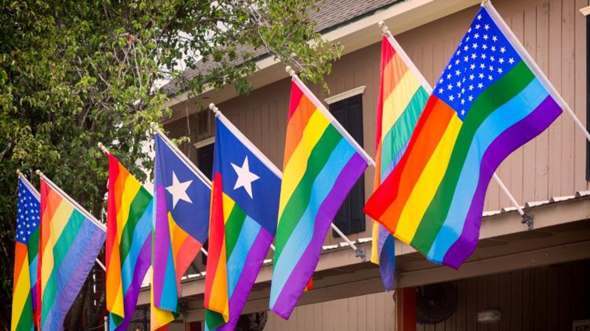 rainbow flags in texas