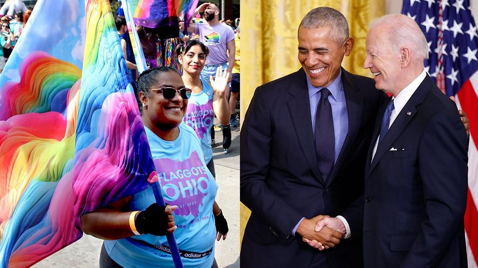 Rainbow Flags LGBTQ Parade Stonewall Pride Festival Columbus Ohio Barack Obama Joe Biden Celebrate Anniversary Passing Affordable Care Act Obamacare