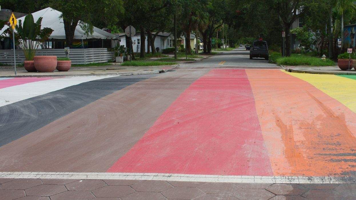 rainbow pride crosswalk