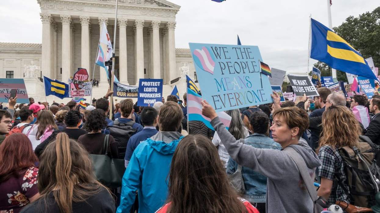 Rally for LGBTQ+ rights outside Supreme Court