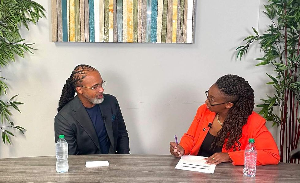 Rashad Burgess with Kelley Robinson at the Human Rights Campaign Altanta storytelling training