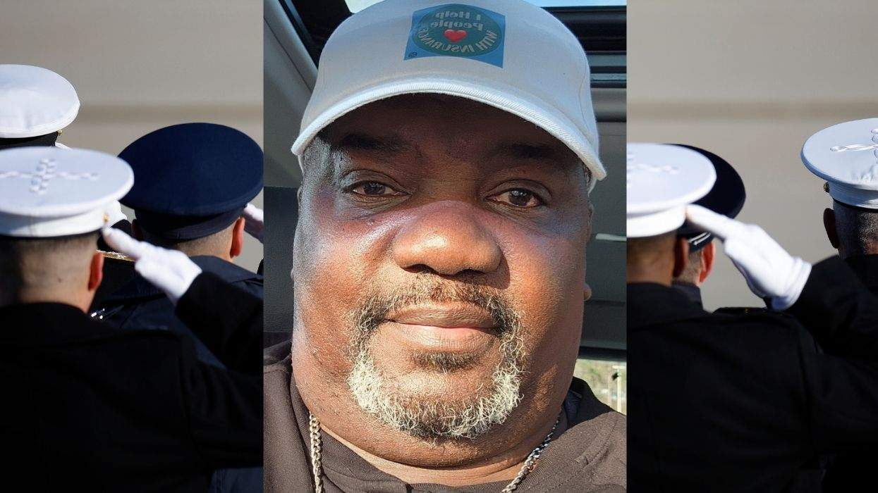 reggie dunbar II selfie on top of us military members saluting with their backs turned to the camera