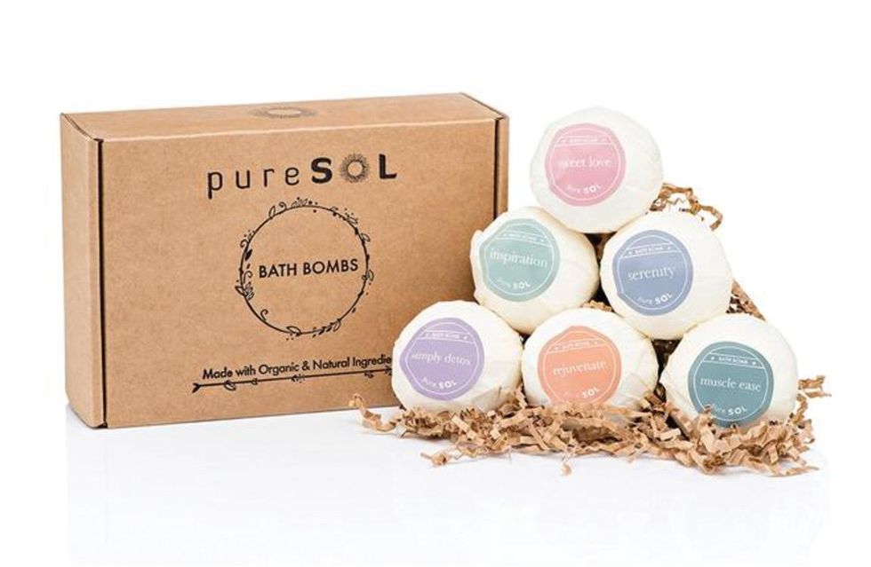 Rejuvenate with Be Pure Beauty Bath Bomb 6-Pack or their Charcoal Masque ($37 and up, BePureBeauty.com)