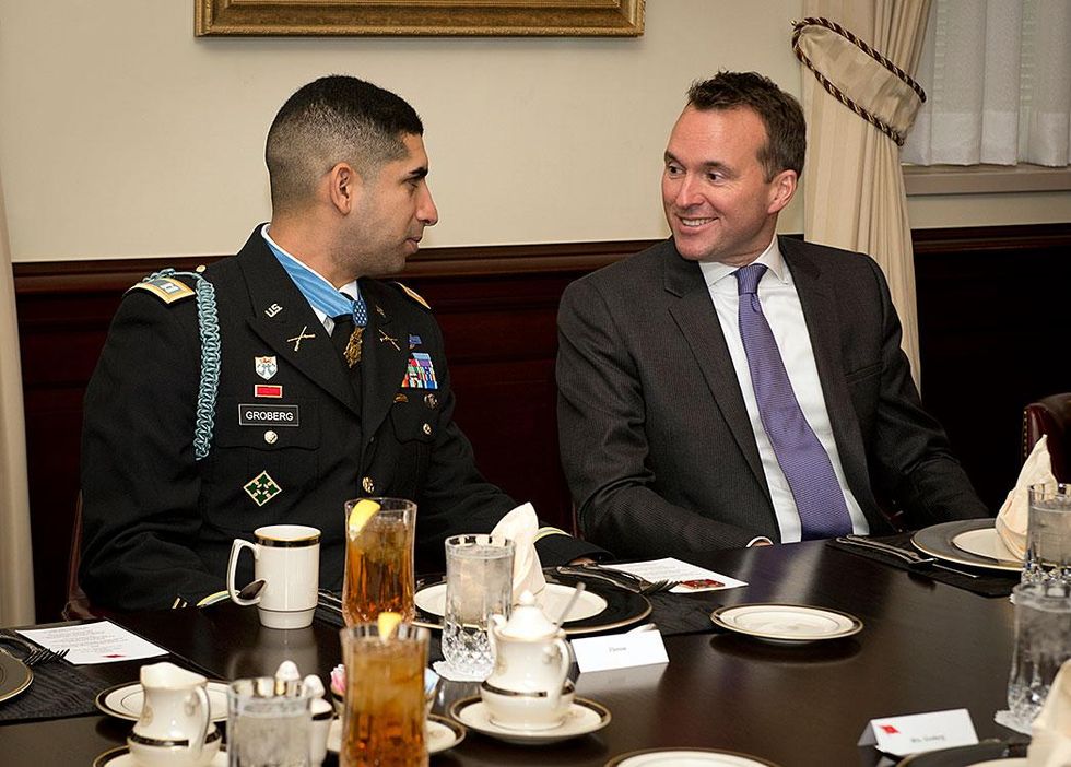 Relaxing with Medal of Honor recipient Florent Groberg