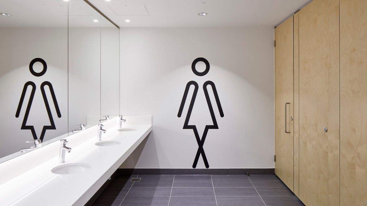 restroom with a female symbol