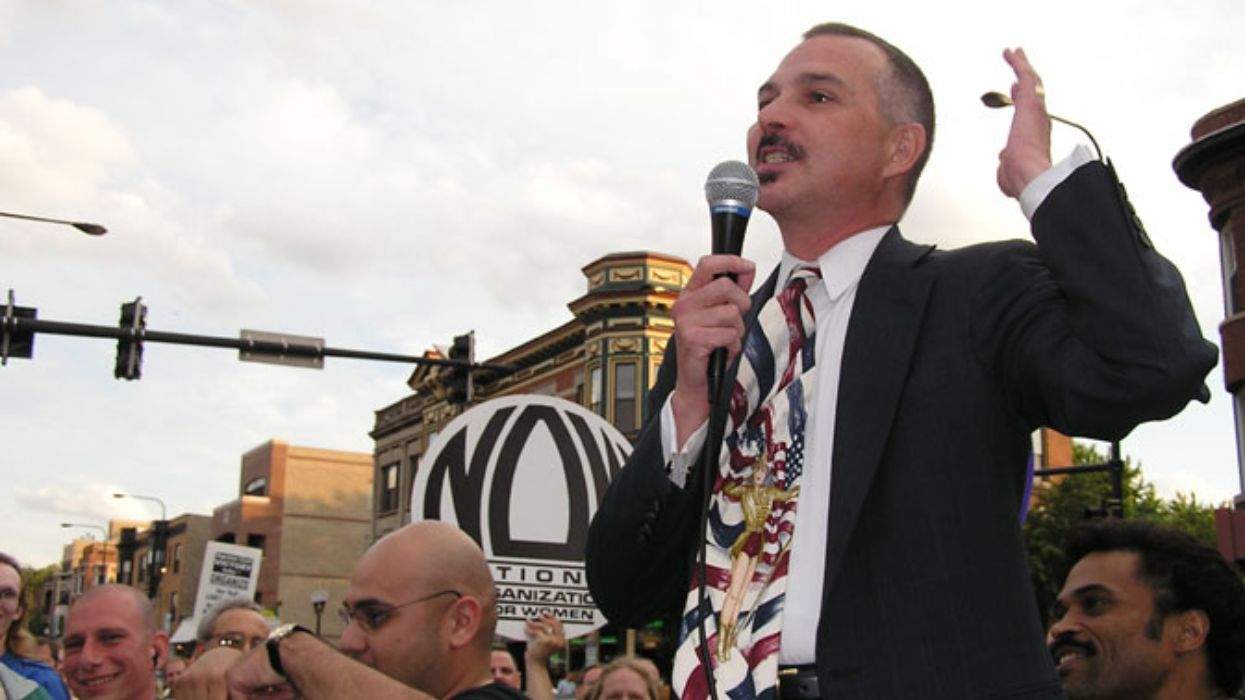 Rick Garcia at a rally celebrating the Lawrence v. Texas ruling, 2003