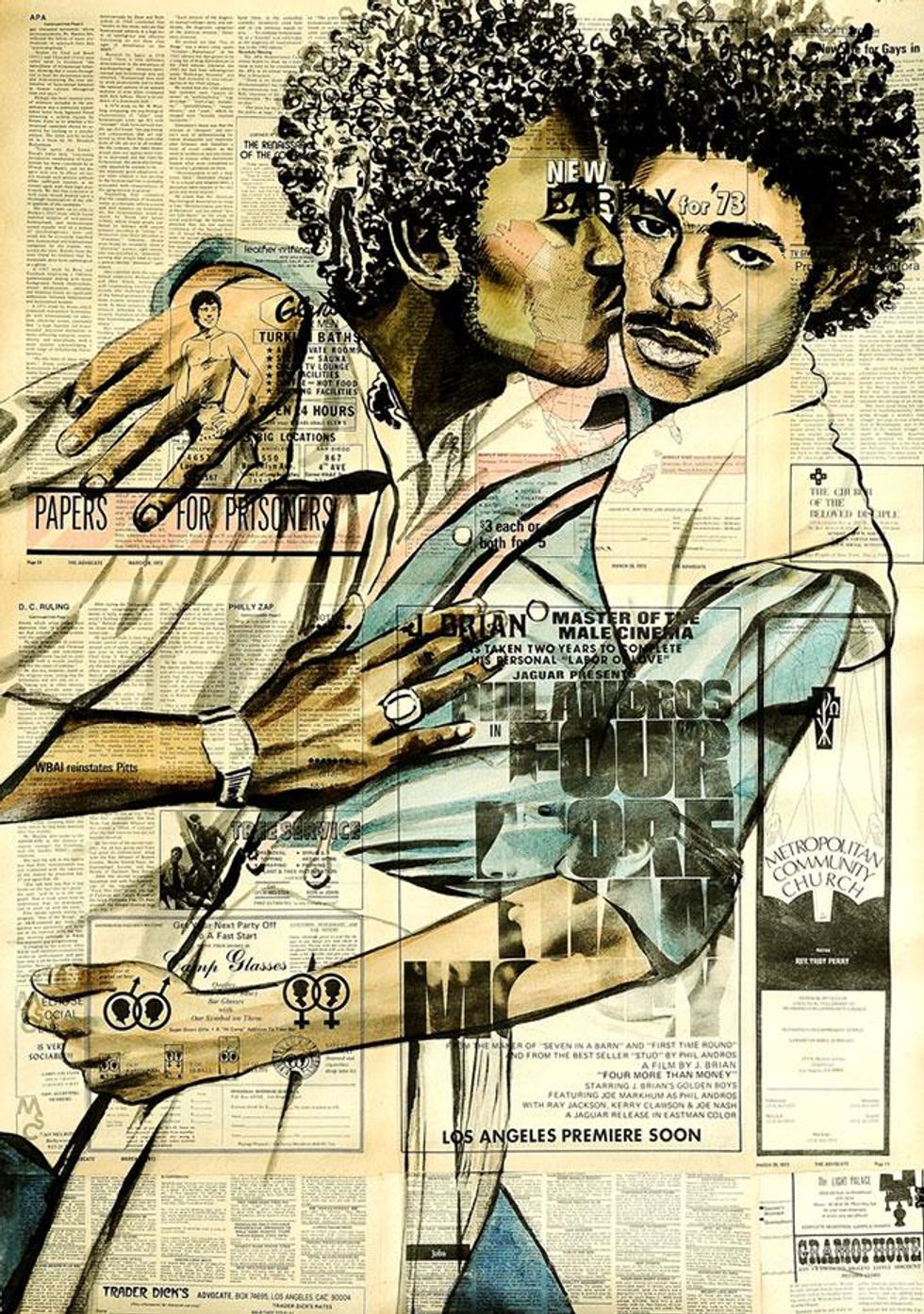 Rinaldo Hopf's Stonewall Mural on pages from the 1969 Advocate.