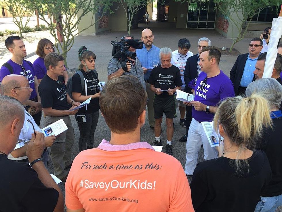 Robert Hoffman prepping volunteers.
