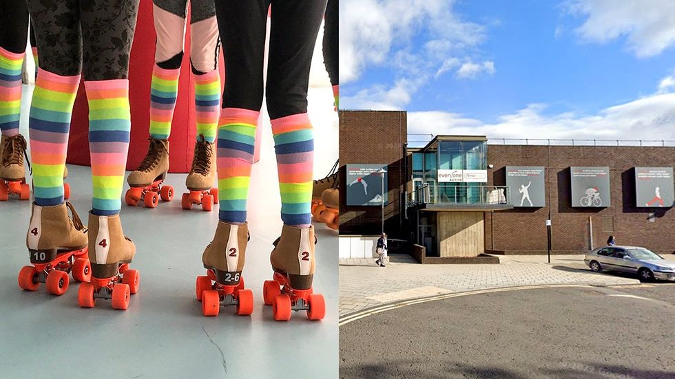 roller skate birthday party teenage girls rainbow socks UK Harrow Leisure Center Sk8citylondon roller rink