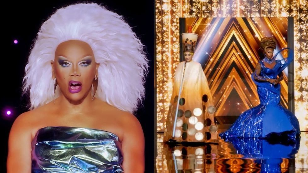 RuPaul; Nymphia Wind and Sapphira Crista\u0301l on RuPaul's Drag Race season 16 finale lip sync for the crown
