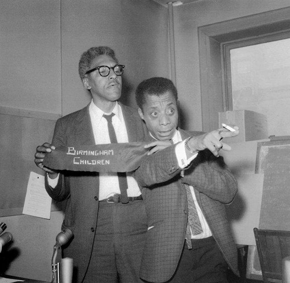 Rustin and author James Baldwin
