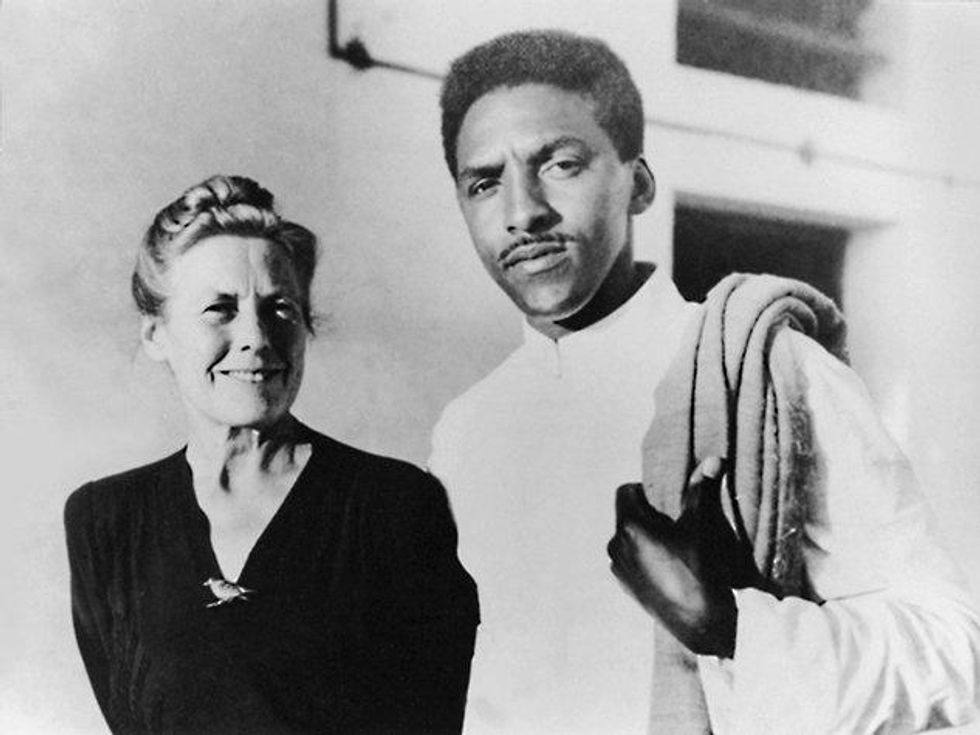 Rustin with Muriel Lester, International FOR traveling secretary and friend of Gandhi, in India, 1948. Courtesy Fellowship of Reconciliation.