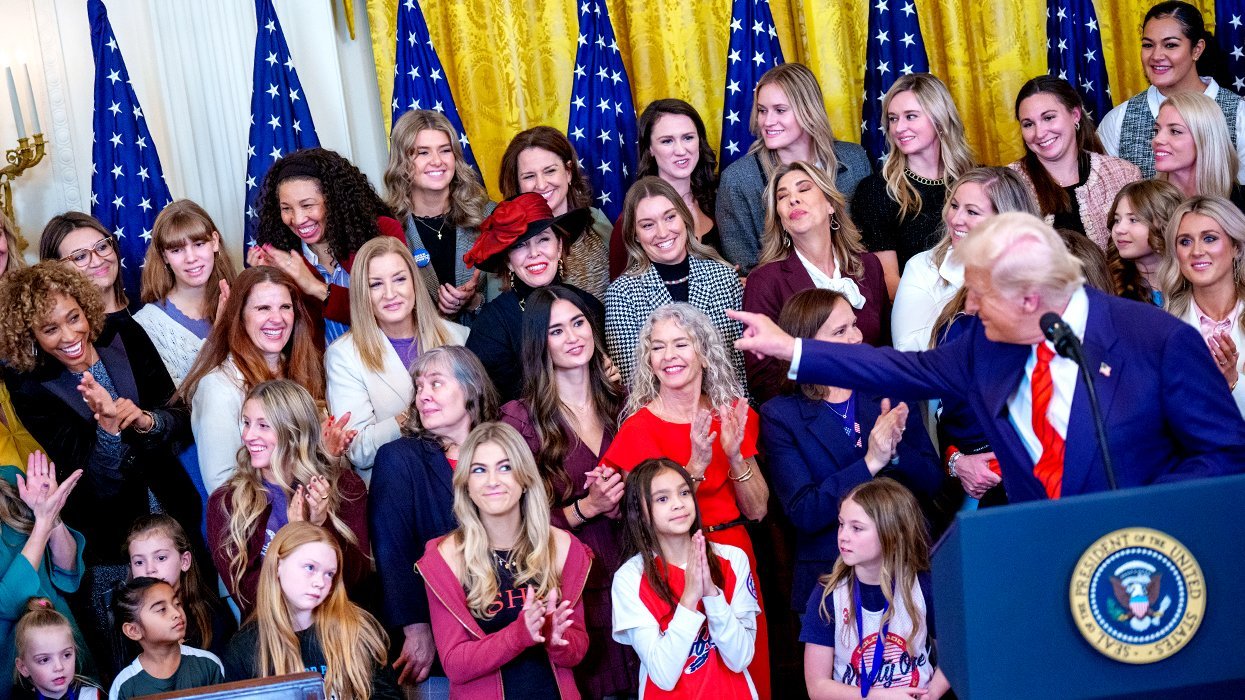 Sage Steele US President Donald Trump recognizes her before signing No Men in Womens Sports executive order East Room White House February 2025 iWashington DC