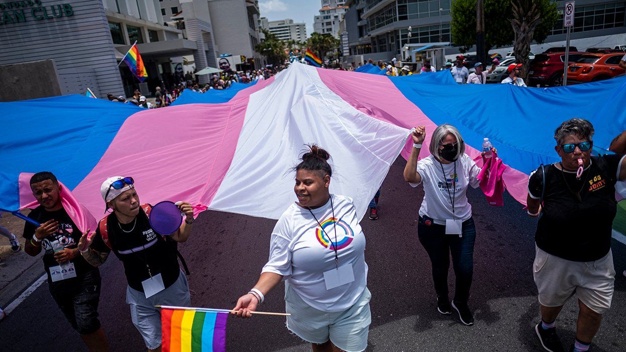 San Juan Puerto Rico trans flag in 2022 LGBTQIA parade