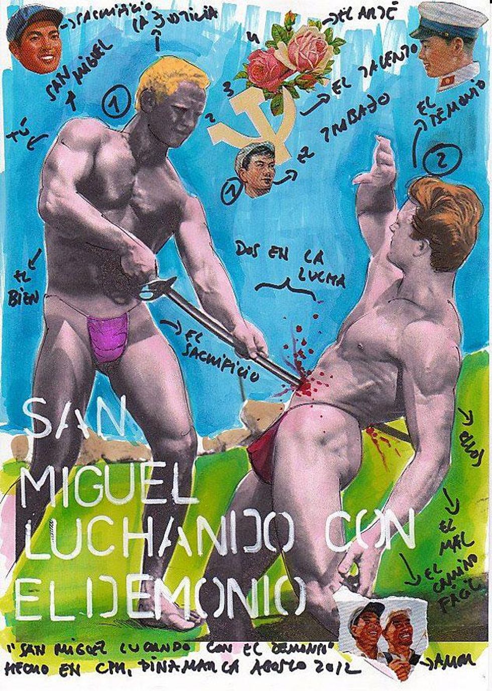 San-miguel-luchando-contra-el-demonio