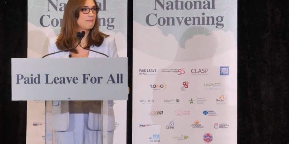 Sarah McBride, recalling her husband's cancer battle, delivers emotional plea for paid family leave