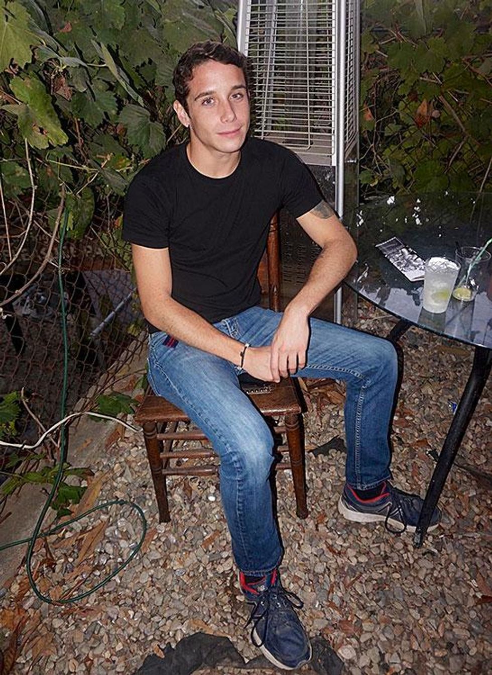 Satisfied patron in repose.