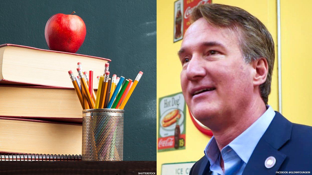 School books and VA Gov. Glenn Youngkin