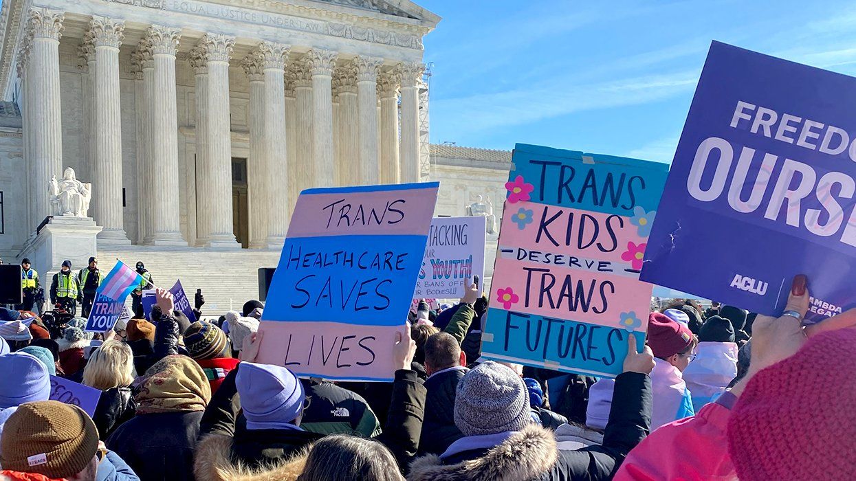 SCOTUS protest trans healthcare saves lives sign