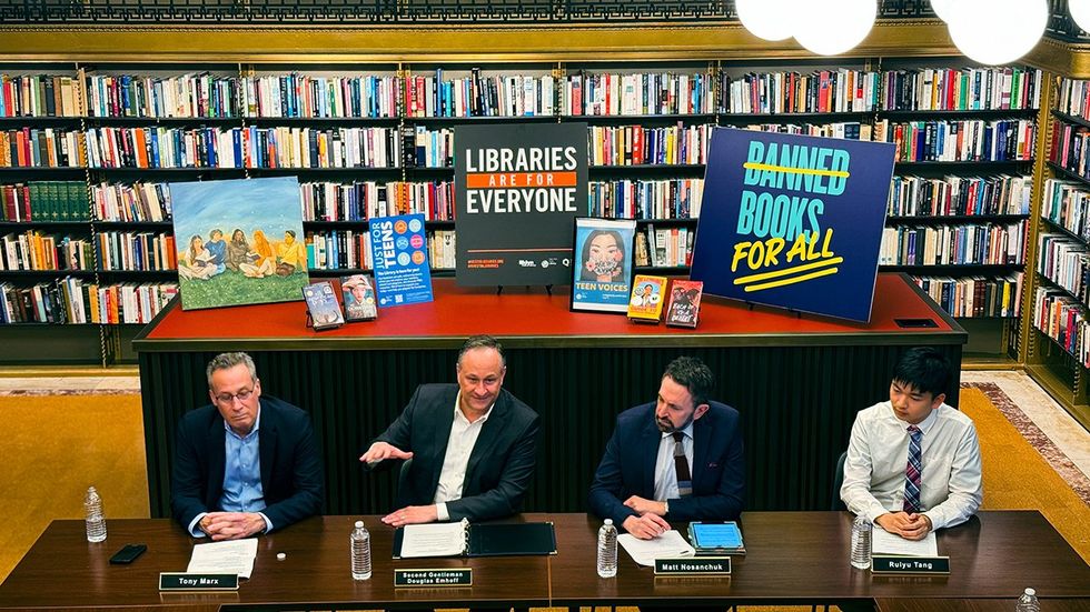 Second Gentleman Doug Emhoff condemns Republican book bans at New York City roundtable