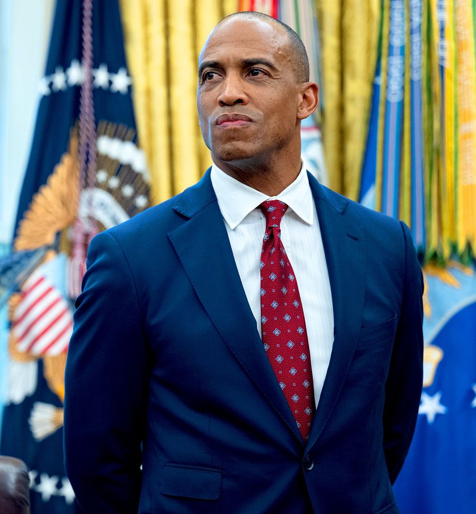 Secretary of Housing and Urban Development Scott Turner standing in the oval office