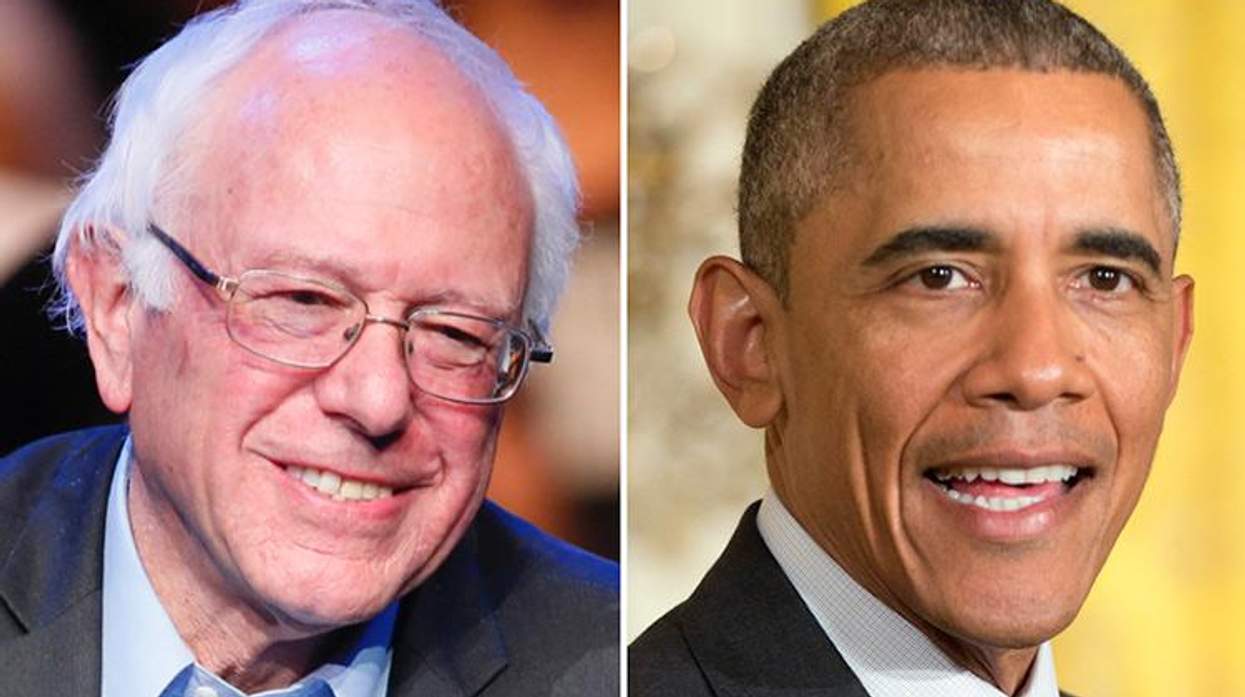 Sen. Bernie Sanders and President Barack Obama