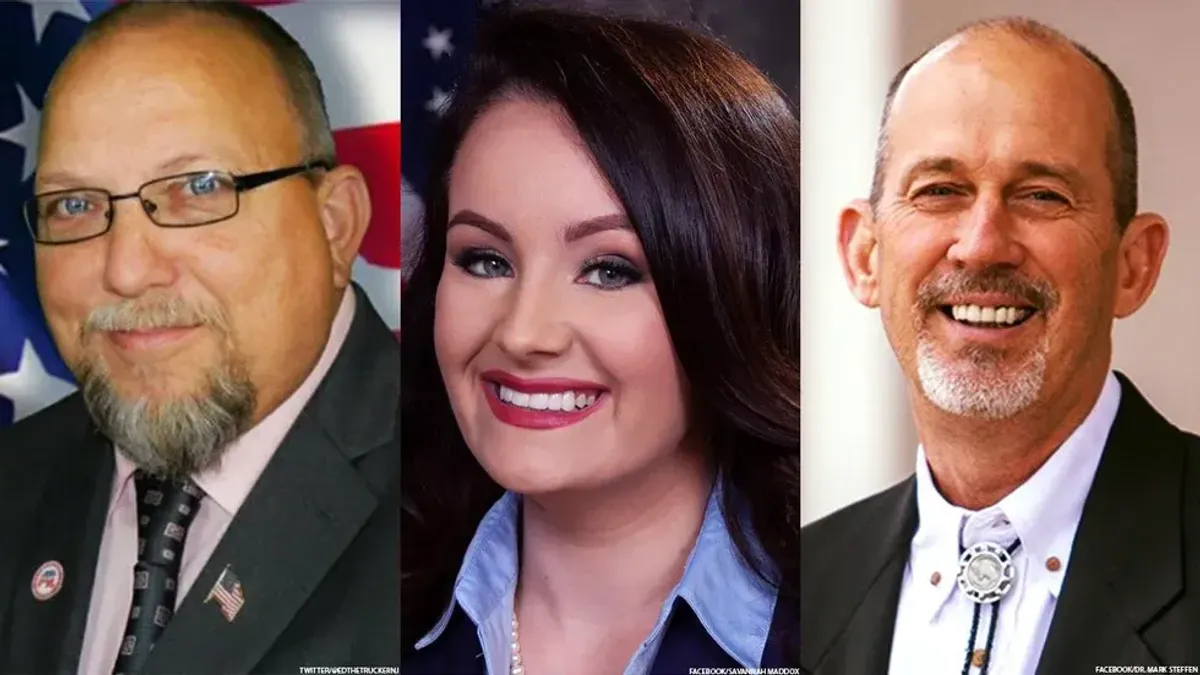 Sen. Edward Durr of New Jersey, Rep. Savannah Maddox of Kentucky, and Sen. Mark Steffen of Kansas