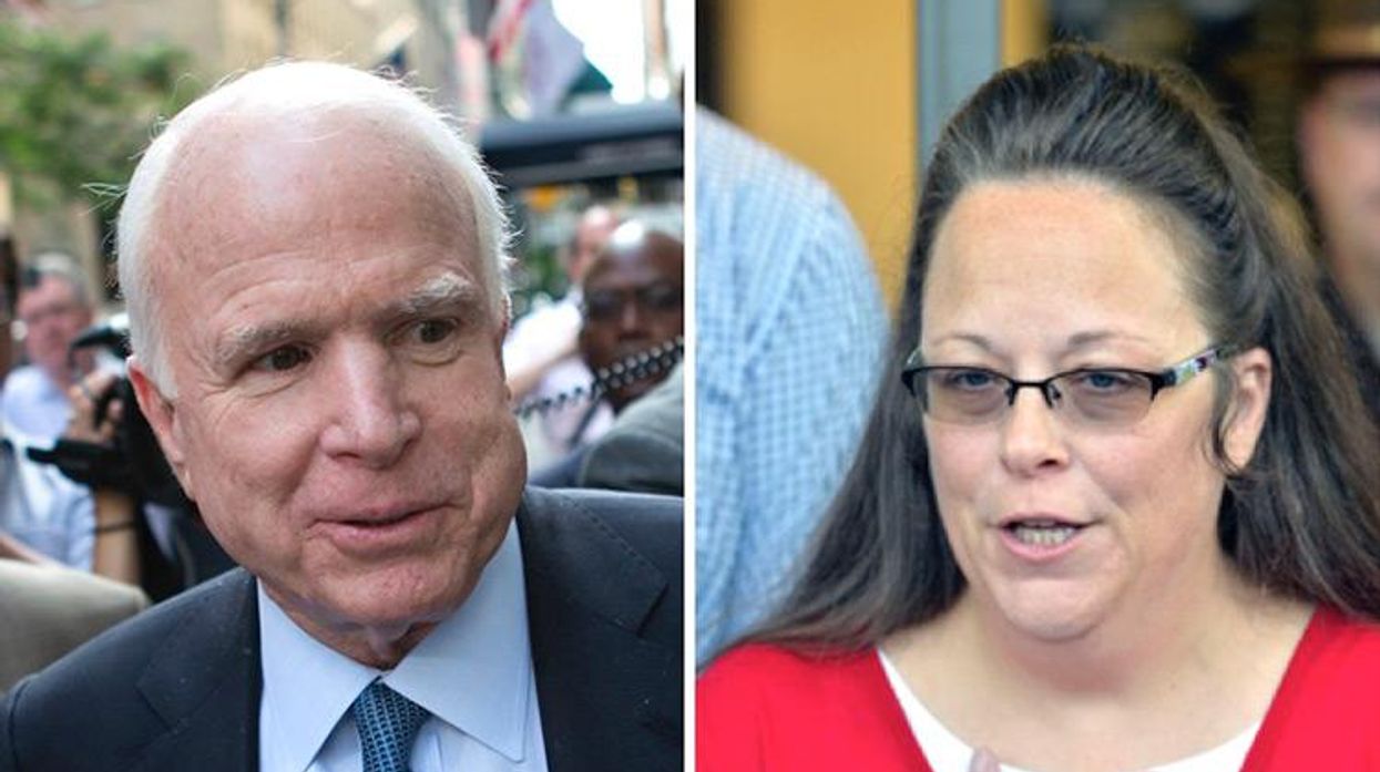 Sen. John McCain and Kim Davis