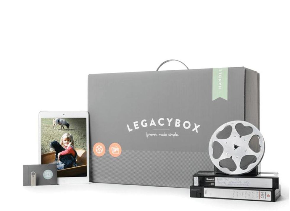 Send in old tapes, VHS, films, photos, and cassettes and Legacybox digitizes it all to a DVD, thumb drive, or the cloud. Tissues not included. ($88 and up, LegacyBox.com)