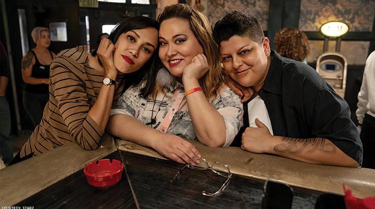 Ser Anzoategui (right) with Vida creator Tanya Saracho (center) and costar Mishel Prada (left)