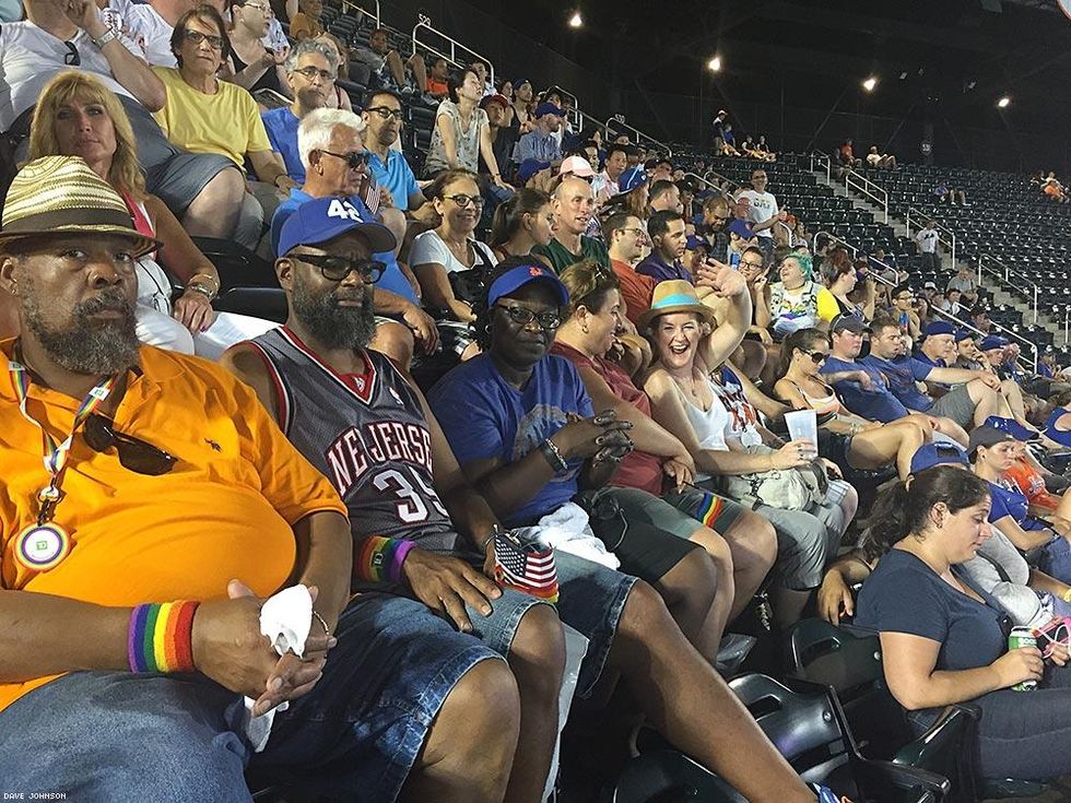 Settling in for a good game. The Mets beat the San Diego Padres, 3-2.