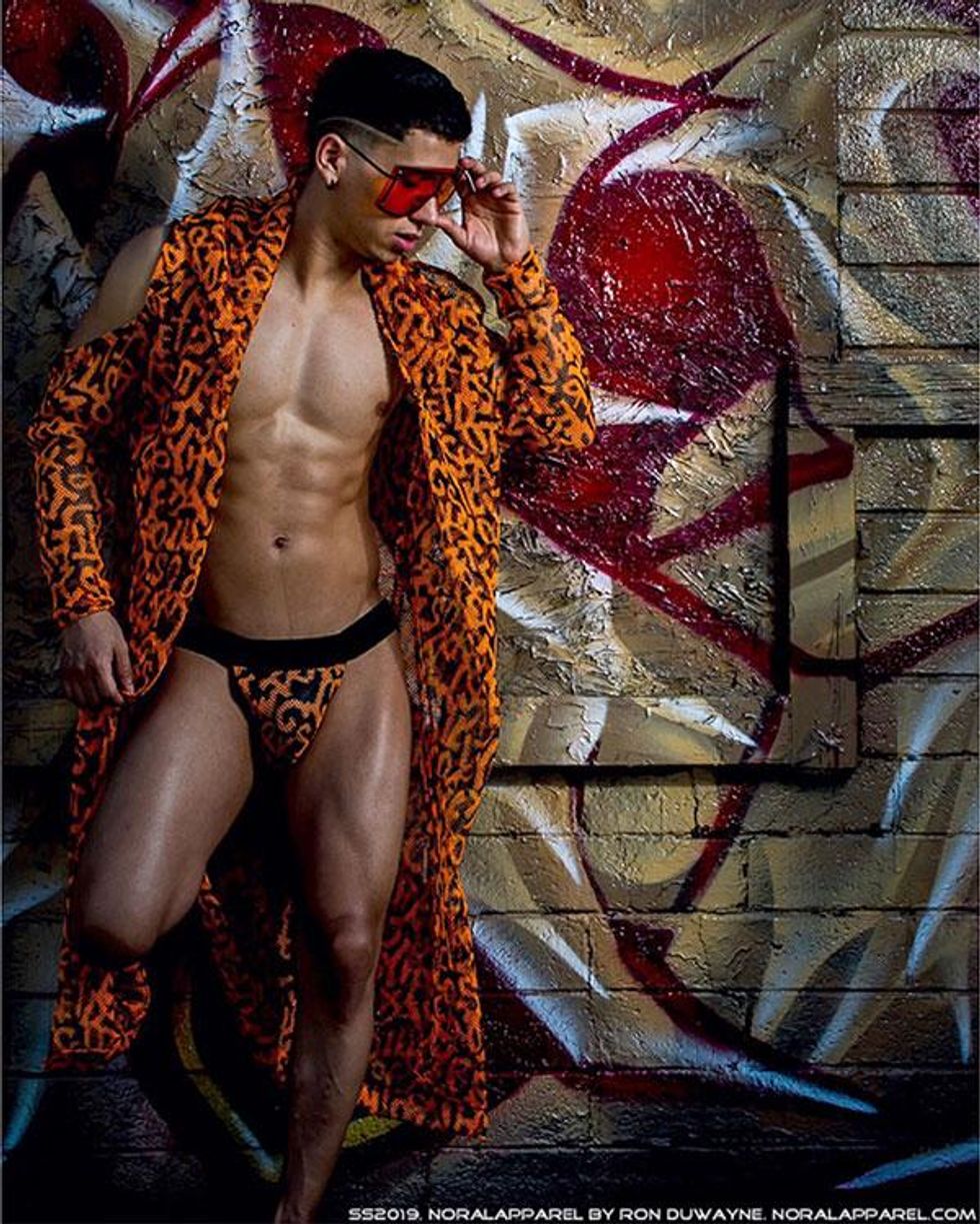 Sewn|Designed by Ron DuWayne for noralapparel.com. Photographer Frank Wise. Model Pawbloww