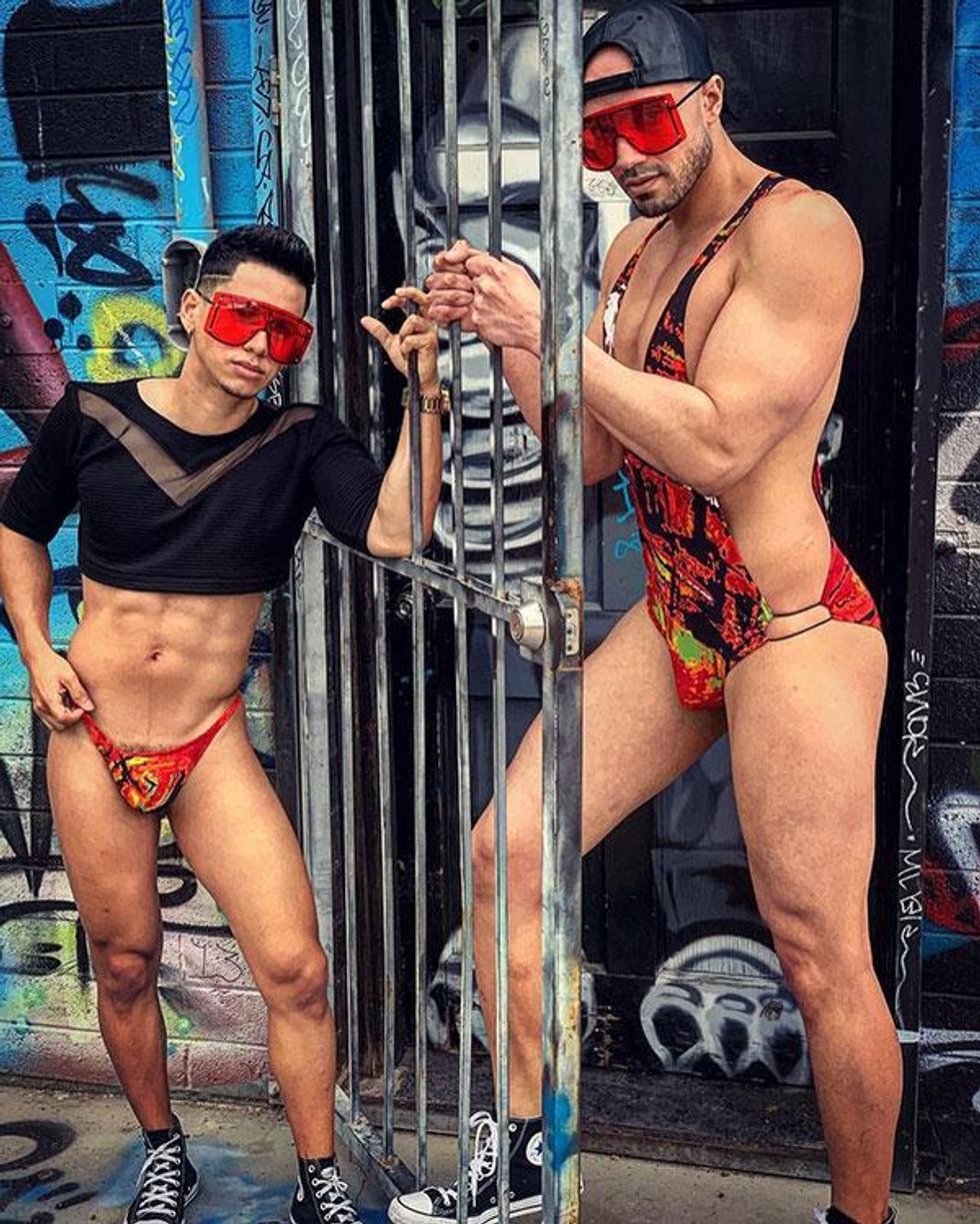 Sewn|Designed by Ron DuWayne for noralapparel.com. Photographer Ron DuWayne. Models Pawbloww & Devon